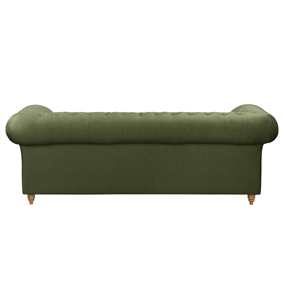 3-SITZER-SOFA Mikrofaser Dunkelgrün  - Dunkelgrün/Braun, Design, Holz/Textil (218/75/91cm) - P & B