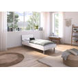 BETT 90/200 cm  in Weiß  - Alufarben/Weiß, Design, Holzwerkstoff/Metall (90/200cm) - Carryhome