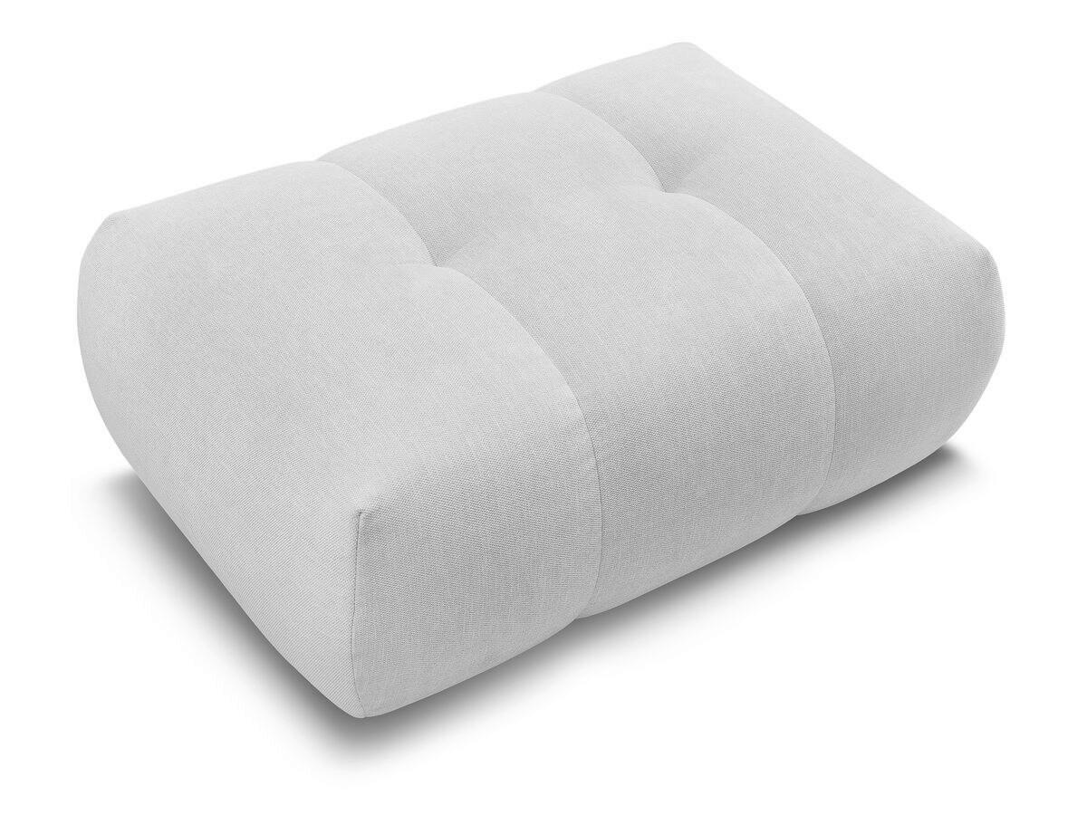 HOCKER FUJI  Leinenoptik Hellgrau  - Hellgrau/Schwarz, MODERN, Kunststoff/Textil (112/44/80cm)