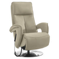 RELAXSESSEL in Leder Creme, Naturfarben  - Chromfarben/Creme, Design, Leder/Metall (77/110/87cm) - Valdera