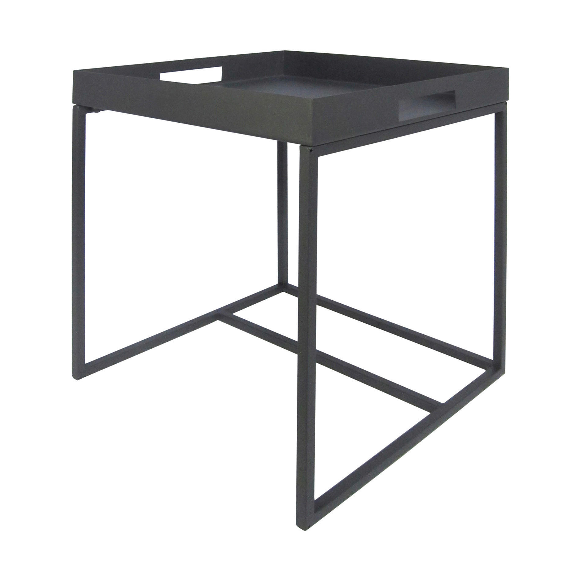 TABLETTTISCH in Metall 40/45/40 cm  - Weiß/Grau, Design, Metall (40/45/40cm) - P & B