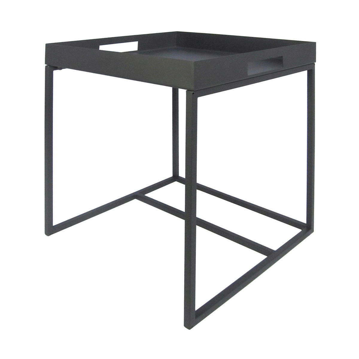 BEISTELLTISCH 40/45/40 cm Grau quadratisch  - Weiß/Grau, Design, Metall (40/45/40cm) - P & B