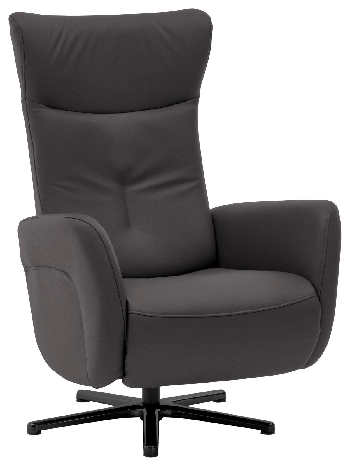 RELAXSESSEL Leder Dunkelbraun  - Dunkelbraun/Schwarz, Design, Leder/Metall (76/112/83cm) - Beldomo Speed