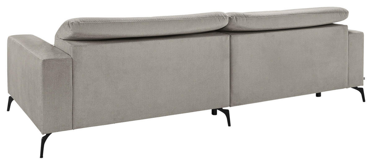 ECKSOFA Hellgrau Webstoff  - Hellgrau/Schwarz, KONVENTIONELL, Textil/Metall (285/180cm) - SetOne by Musterring