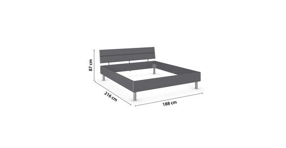BETT 180/200 cm  in Grau  - Alufarben/Grau, Design, Holzwerkstoff/Metall (180/200cm) - Carryhome