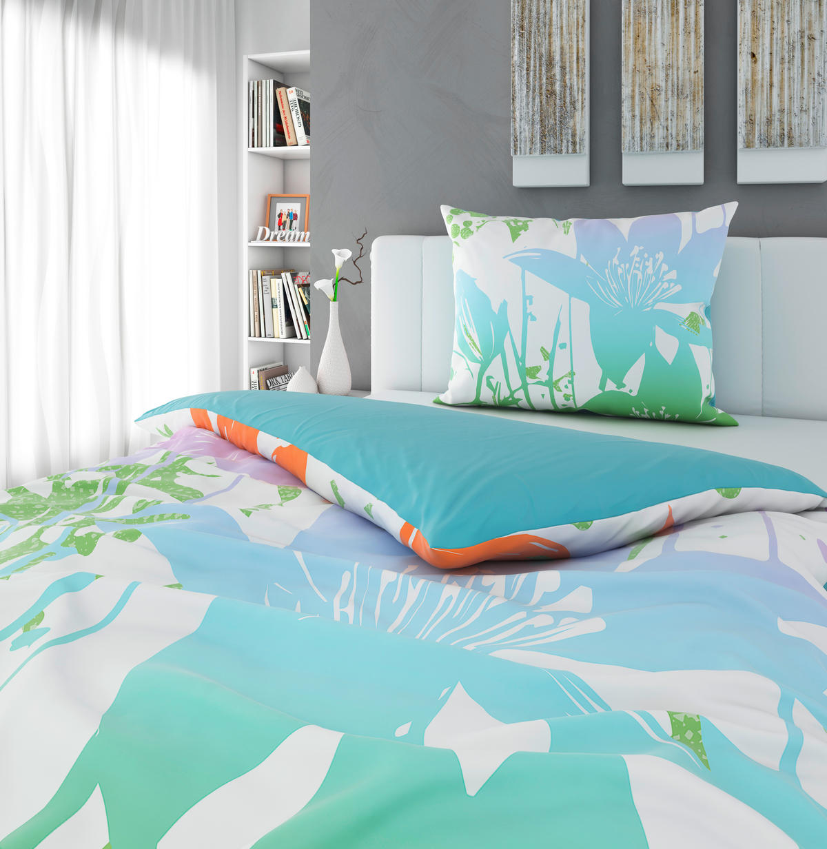 OBOUSTRANNÉ POVLEČENÍ, satén, vícebarevná, 140/200 cm - vícebarevná, Trend, textil (140/200cm) - Esposa