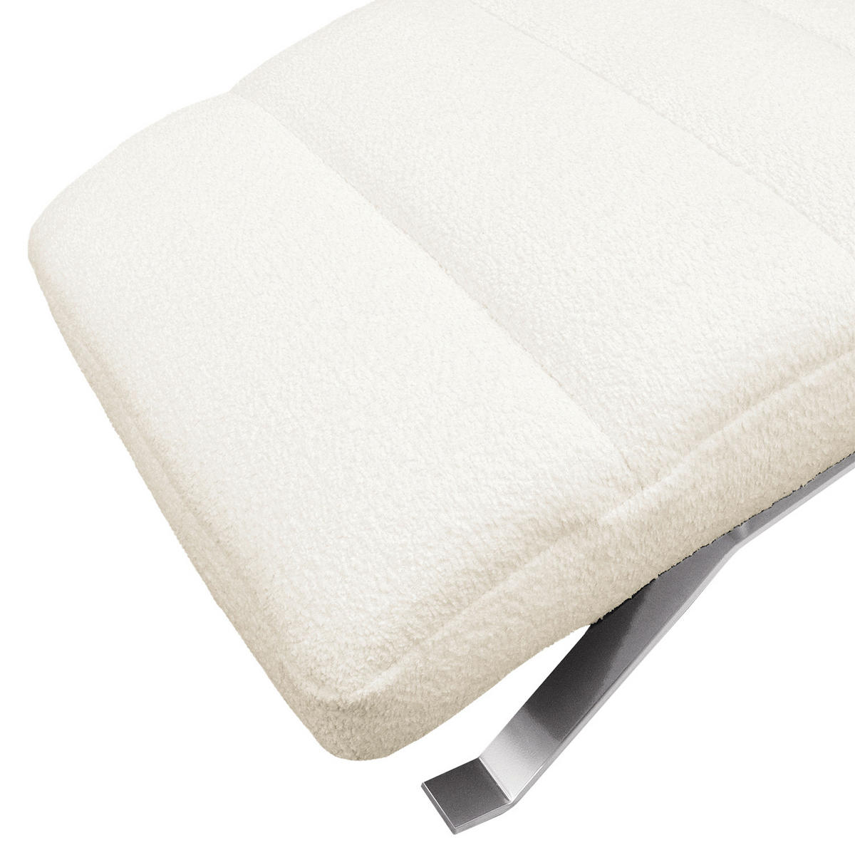 RELAXLIEGE SWING Bouclé Weiß  - Silberfarben/Weiß, Design, Textil/Metall (65/65-95/171cm) - Livetastic