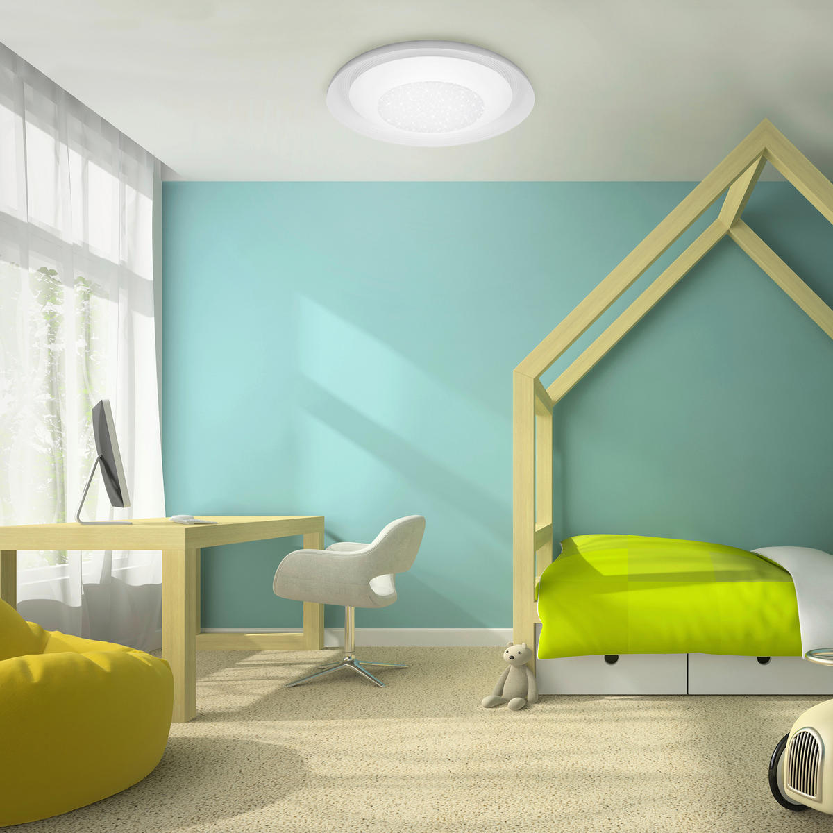 STROPNA LED-SVETILKA   12 W//4000 K/230 V/ - bela, Basics, kovina/umetna masa (36,5/8,3cm)