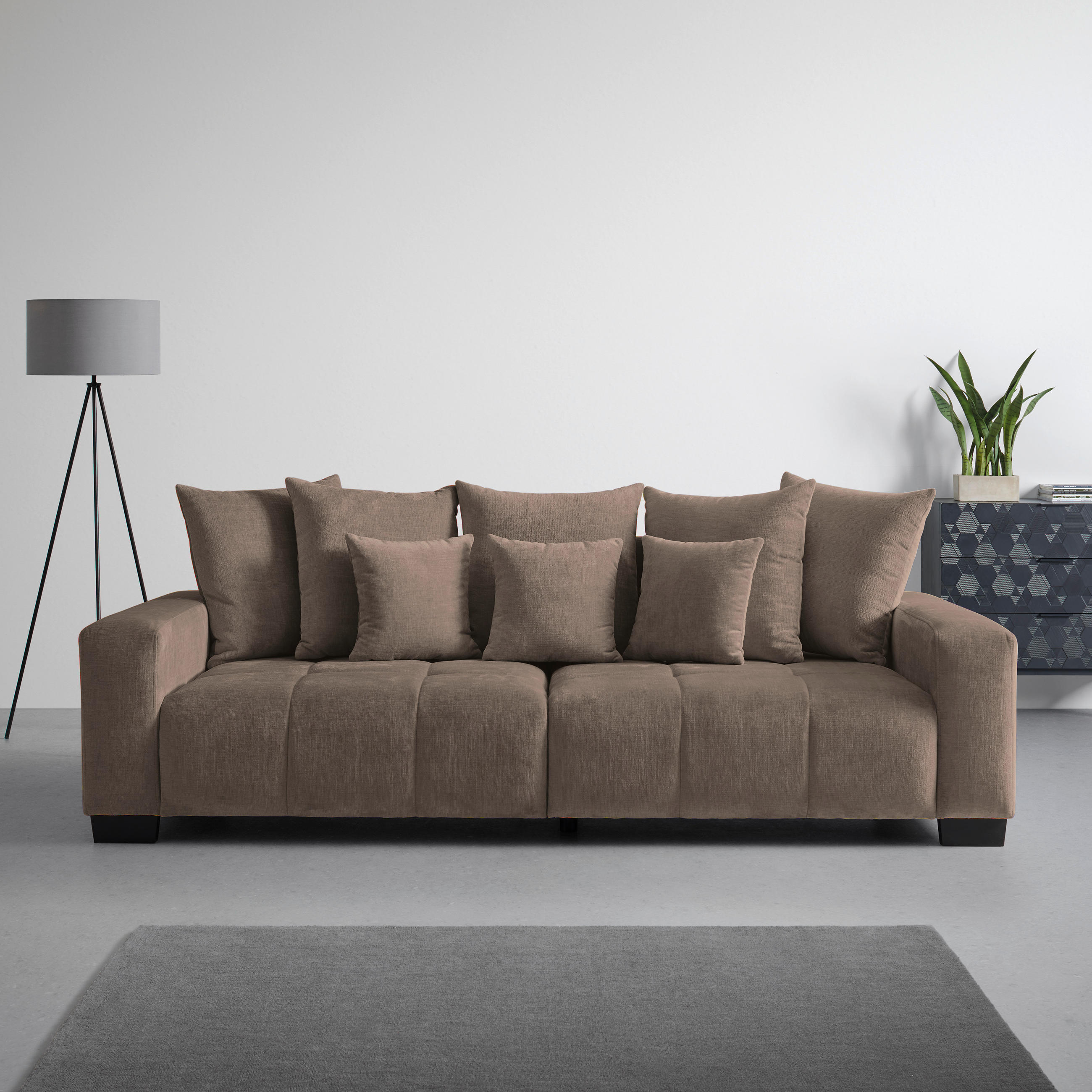 BIG SOFFA i gråbrun  - gråbrun/svart, Modern, trä (246/93/124cm) - MID.YOU