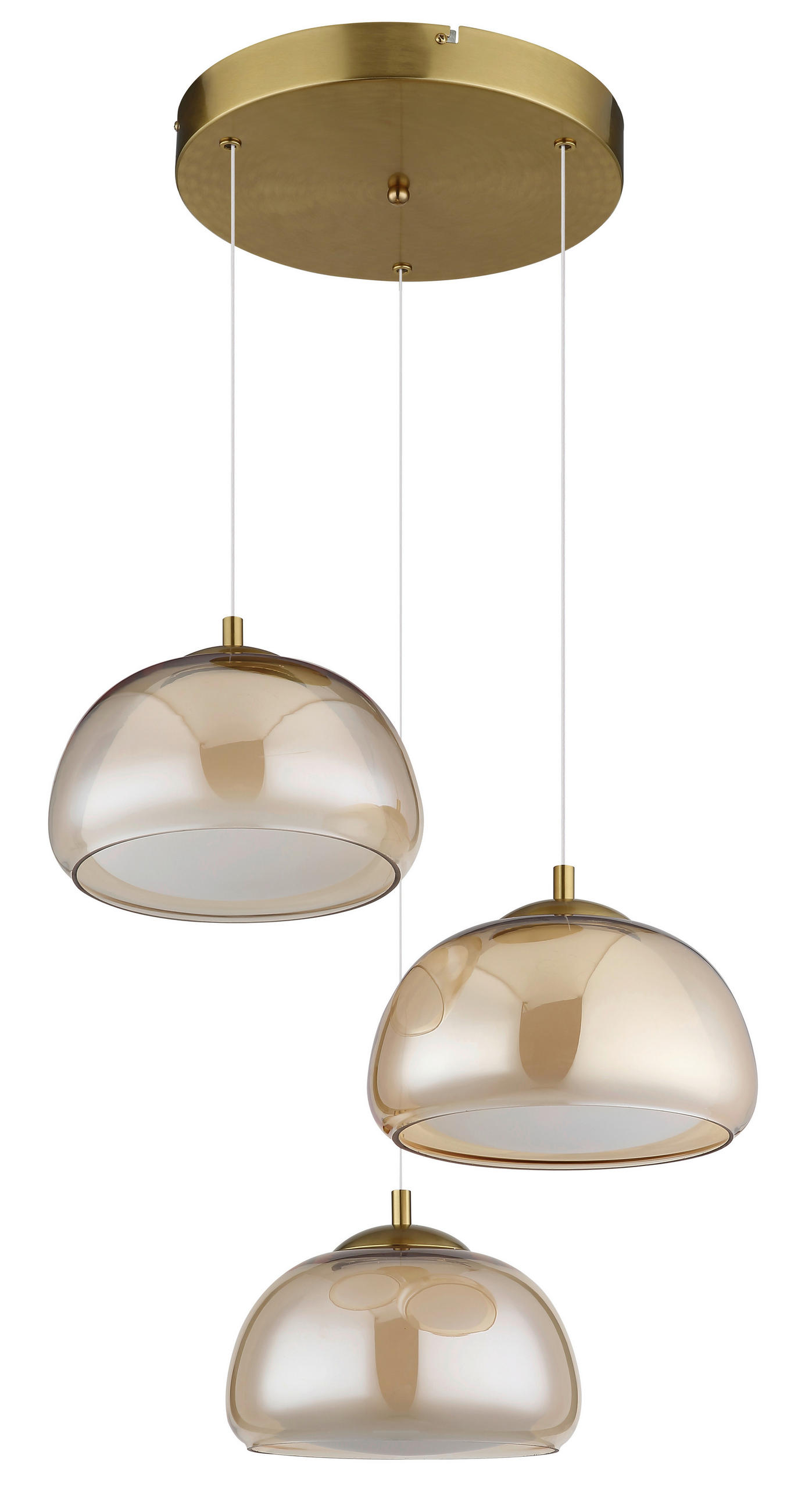 LED-HÄNGELEUCHTE 50/150 cm  - Transparent/Goldfarben, Design, Glas/Kunststoff (50/150cm) - Globo