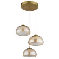 LED-HÄNGELEUCHTE 50/150 cm  - Transparent/Goldfarben, Design, Glas/Kunststoff (50/150cm) - Globo