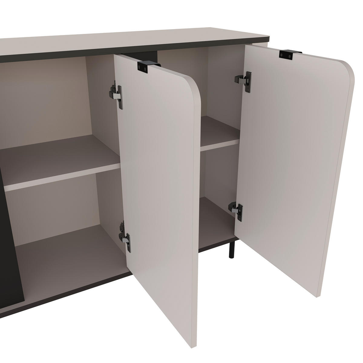 SIDEBOARD  in 136,8/82/35,2 cm  - Kaschmir/Schwarz, MODERN, Holzwerkstoff/Kunststoff (136,8/82/35,2cm) - Carryhome