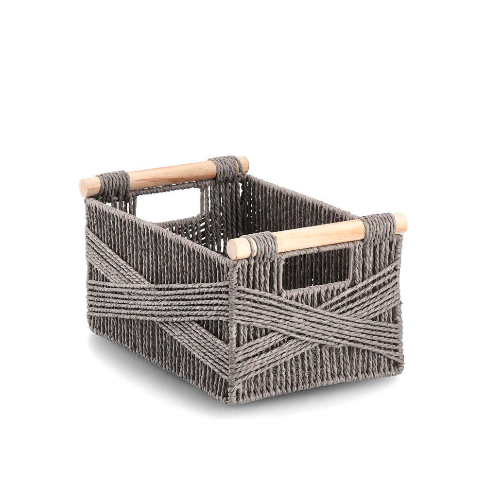 AUFBEWAHRUNGSKÖRBCHEN  - Grau, Basics, Holz/Papier (34/22/18cm) - Zeller Present