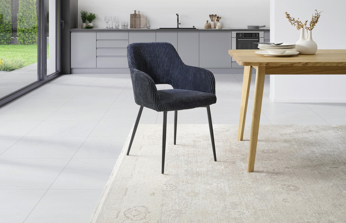 ARMLEHNSTUHL  in Eisen Cord  - Schwarz, KONVENTIONELL, Holz/Textil (57/83.5/63cm) - MID.YOU
