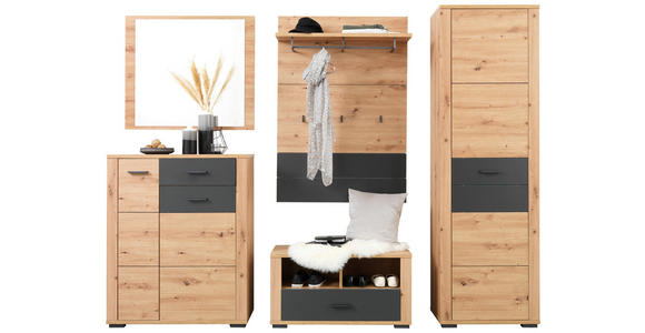 GARDEROBE  in 230/195/45 cm  - Anthrazit/Eiche Artisan, KONVENTIONELL, Glas/Holzwerkstoff (230/195/45cm) - Xora