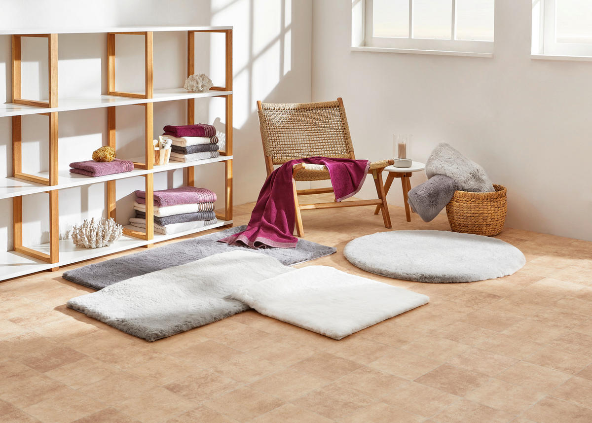 KUPATILSKA PROSTIRKA SECCO  bela 60/60 cm  - bela, Dizajnerski, tekstil/plastika (60/60cm) - Esposa