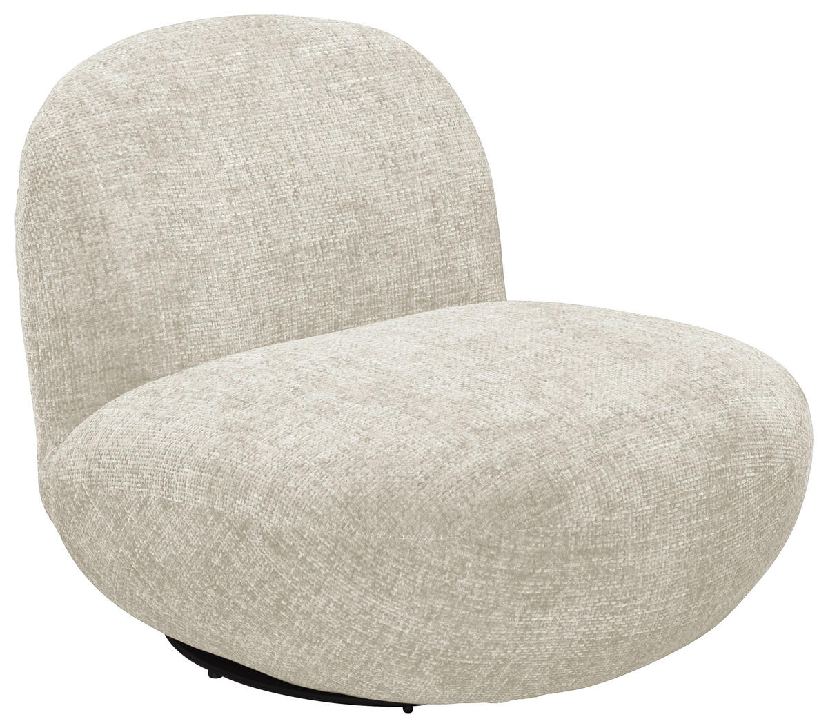 SESSEL in Webstoff Beige  - Beige/Schwarz, Modern, Textil/Metall (85/70/99cm) - MID.YOU