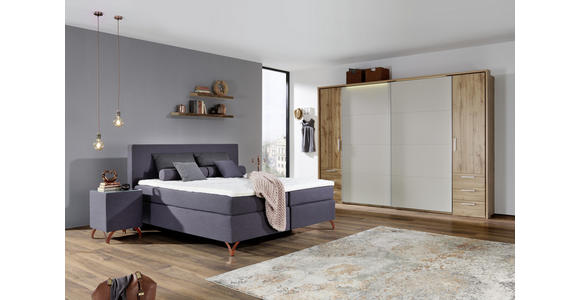 BOXSPRINGBETT 180/200 cm in Anthrazit - Anthrazit/Kupferfarben, KONVENTIONELL, Textil/Metall (180/200cm) - Esposa