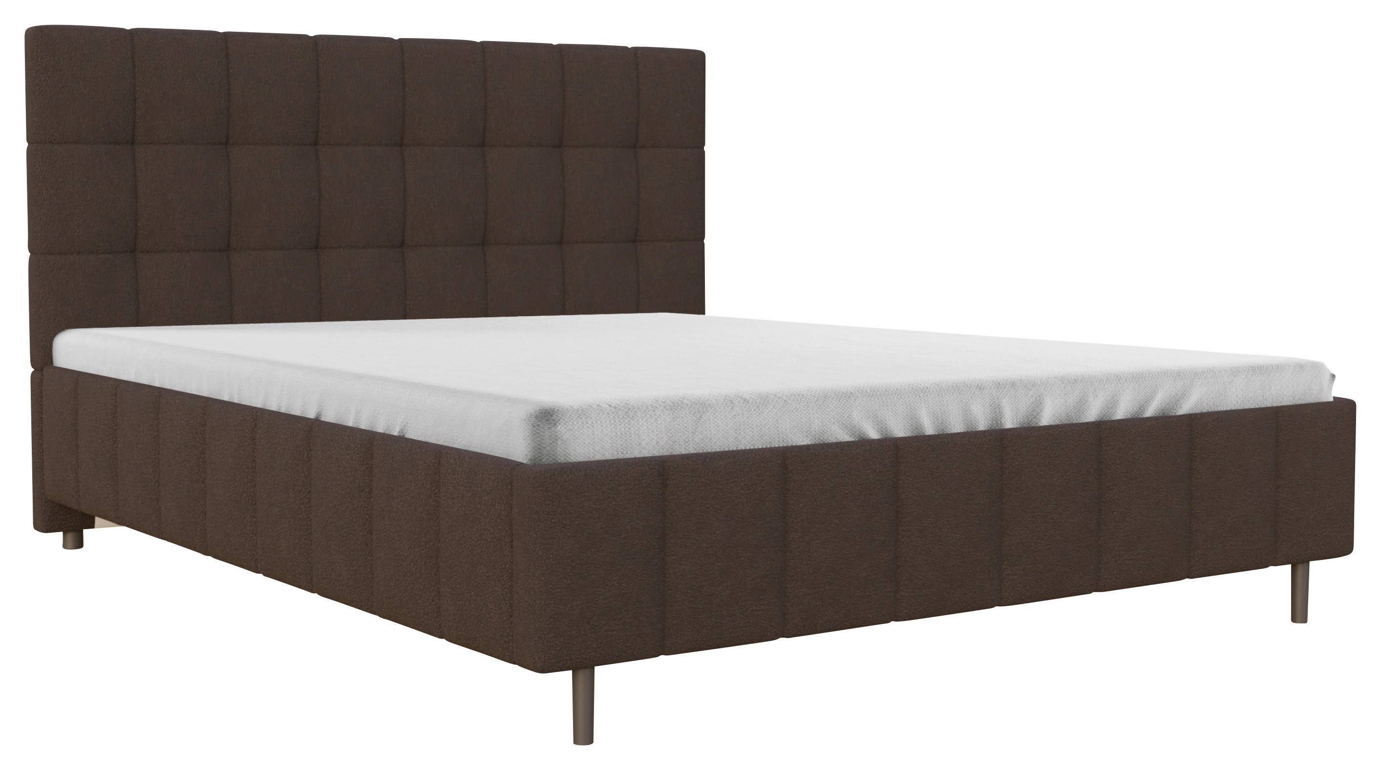 POLSTERBETT 180/200 cm  in Braun  - Schwarz/Naturfarben, MODERN, Holz/Textil (180/200cm) - MID.YOU