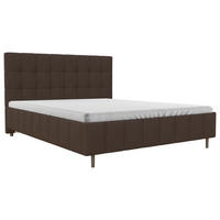 POLSTERBETT 180/200 cm  in Braun  - Schwarz/Naturfarben, MODERN, Holz/Textil (180/200cm) - MID.YOU