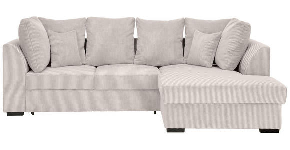 ECKSOFA  in Cord Beige  - Beige/Schwarz, Design, Kunststoff/Textil (259/174cm) - Cantus