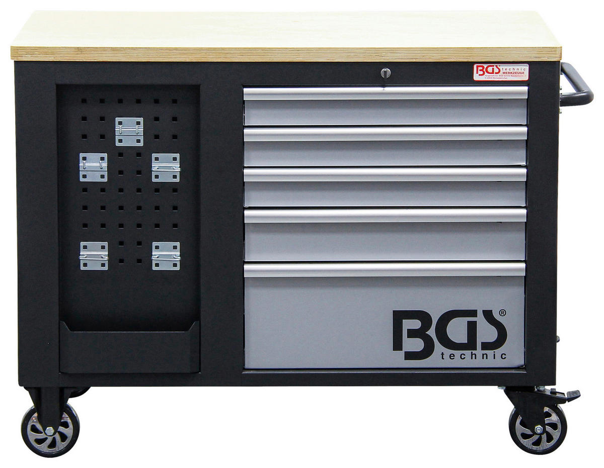 WERKSTATTWAGEN 115/88,6/74 cm  - Silberfarben/Schwarz, Basics, Holz/Metall (115/88,6/74cm)