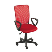 OTOČNÁ ŽIDLE, červená, černá, síťovina - černá/červená, Design, textil/umělá hmota (54/90,5-102,5/54cm) - Carryhome