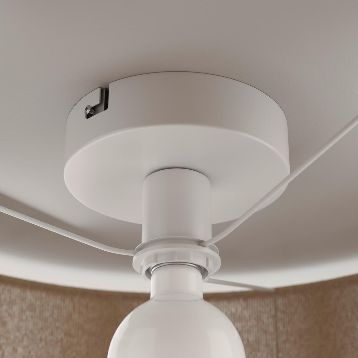 DECKENLEUCHTE  45/27 cm    - Braun/Weiß, Natur, Kunststoff/Textil (45/27cm) - Novel