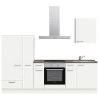 KÜCHENLEERBLOCK 270 cm   in Weiß, Schieferfarben  - Schieferfarben/Edelstahlfarben, MODERN, Holzwerkstoff/Metall (270cm) - Nobilia