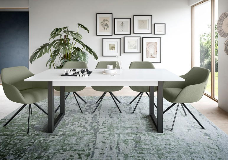AUSZIEHTISCH in Holzwerkstoff  - Anthrazit/Weiß, KONVENTIONELL, Holzwerkstoff (150-190/76/90cm)