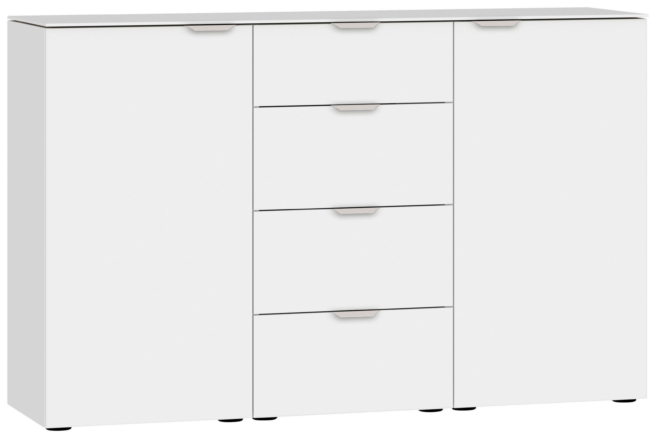 SIDEBOARD  in 135/87/43 cm  - Edelstahlfarben/Schwarz, Design, Glas/Holzwerkstoff (135/87/43cm) - Jutzler