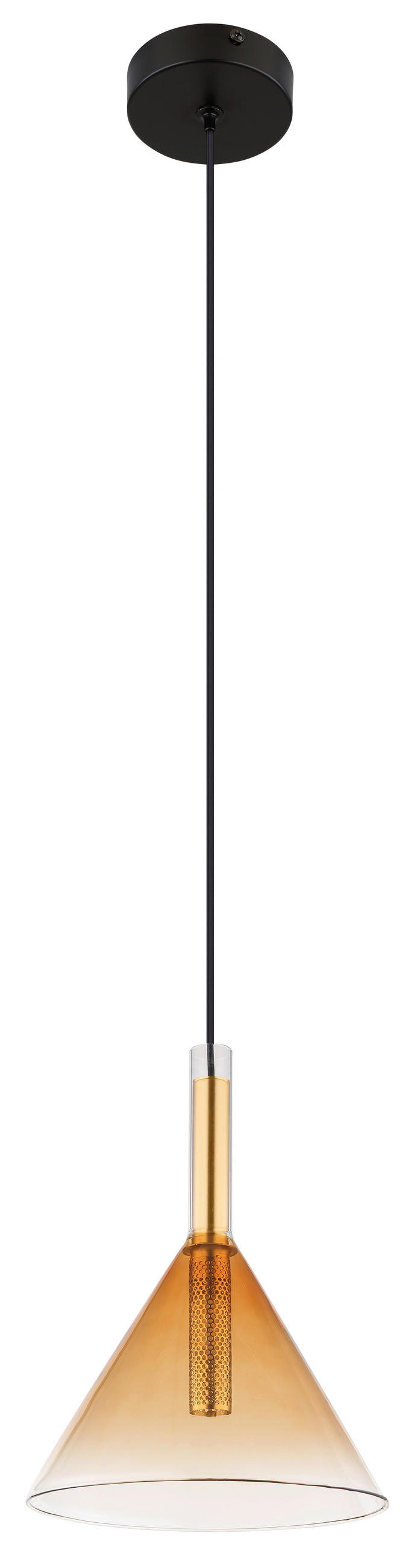 HÄNGELEUCHTE 20/120 cm    - Klar/Messingfarben, Konventionell, Glas/Metall (20/120cm) - Globo