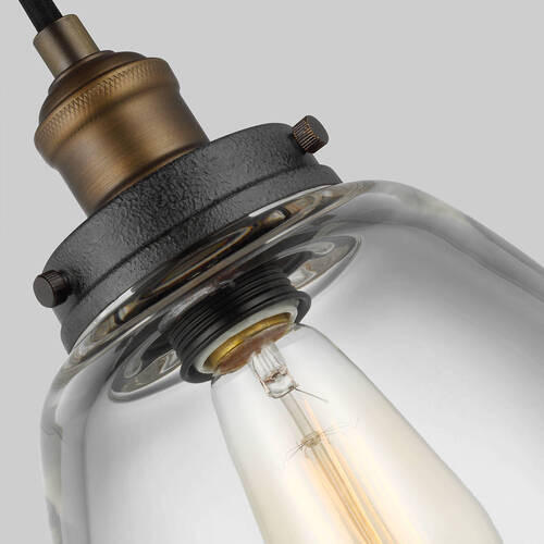 SVJETILJKA VISEĆA  22.8/31.3 cm      Elstead Baskin  - boje mjeda/boje cinka, Konvencionalno, staklo/metal (22.8/31.3cm) - Elstead Lighting