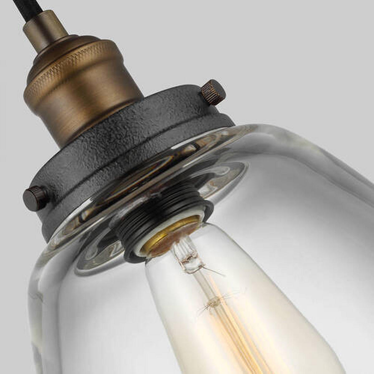 SVJETILJKA VISEĆA  22.8/31.3 cm      Elstead Baskin  - boje mjeda/boje cinka, Konvencionalno, staklo/metal (22.8/31.3cm) - Elstead Lighting