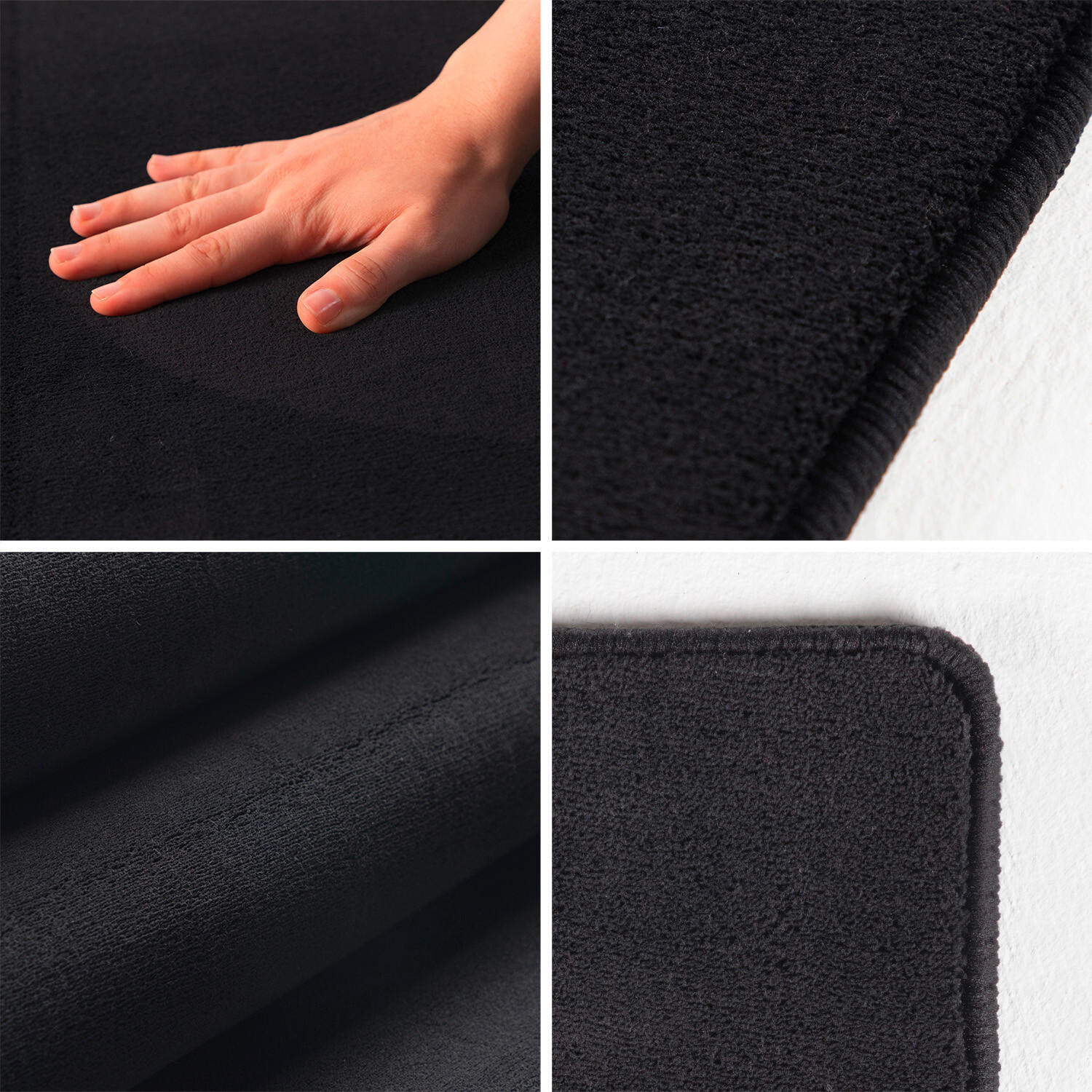 Thumbnail - Novel Flachwebeteppich Sky, Schwarz, Textil, Uni, rechteckig, 80x150 cm, Oeko-Tex® Standard 100, pflegeleicht, Teppiche ...