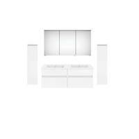 BADEZIMMER  in 180 cm  - Weiß Hochglanz/Weiß, KONVENTIONELL, Keramik/Holzwerkstoff (180cm) - Puris