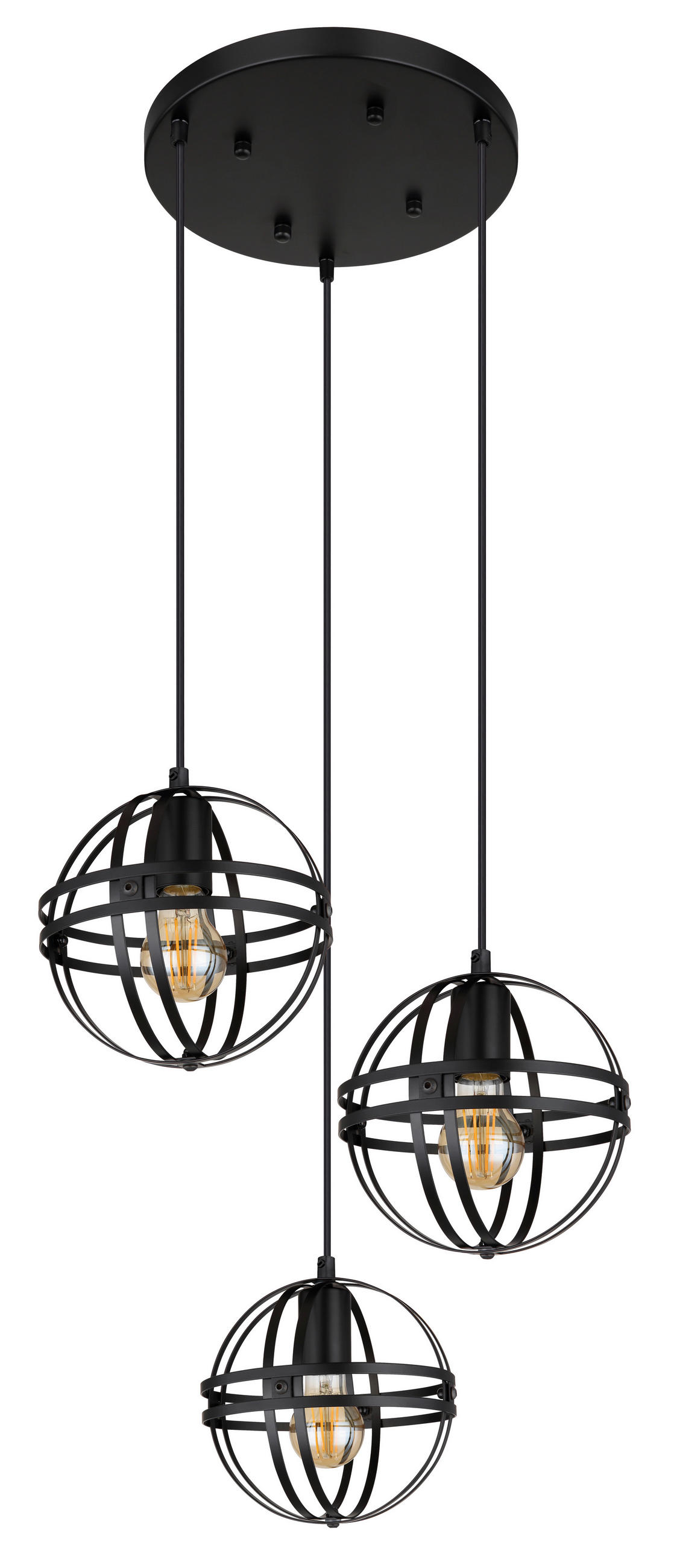 HÄNGELEUCHTE 47/120 cm   - Schwarz, Design, Kunststoff/Metall (47/120cm) - Globo