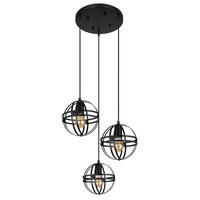 HÄNGELEUCHTE 47/120 cm    - Schwarz, Design, Kunststoff/Metall (47/120cm) - Globo