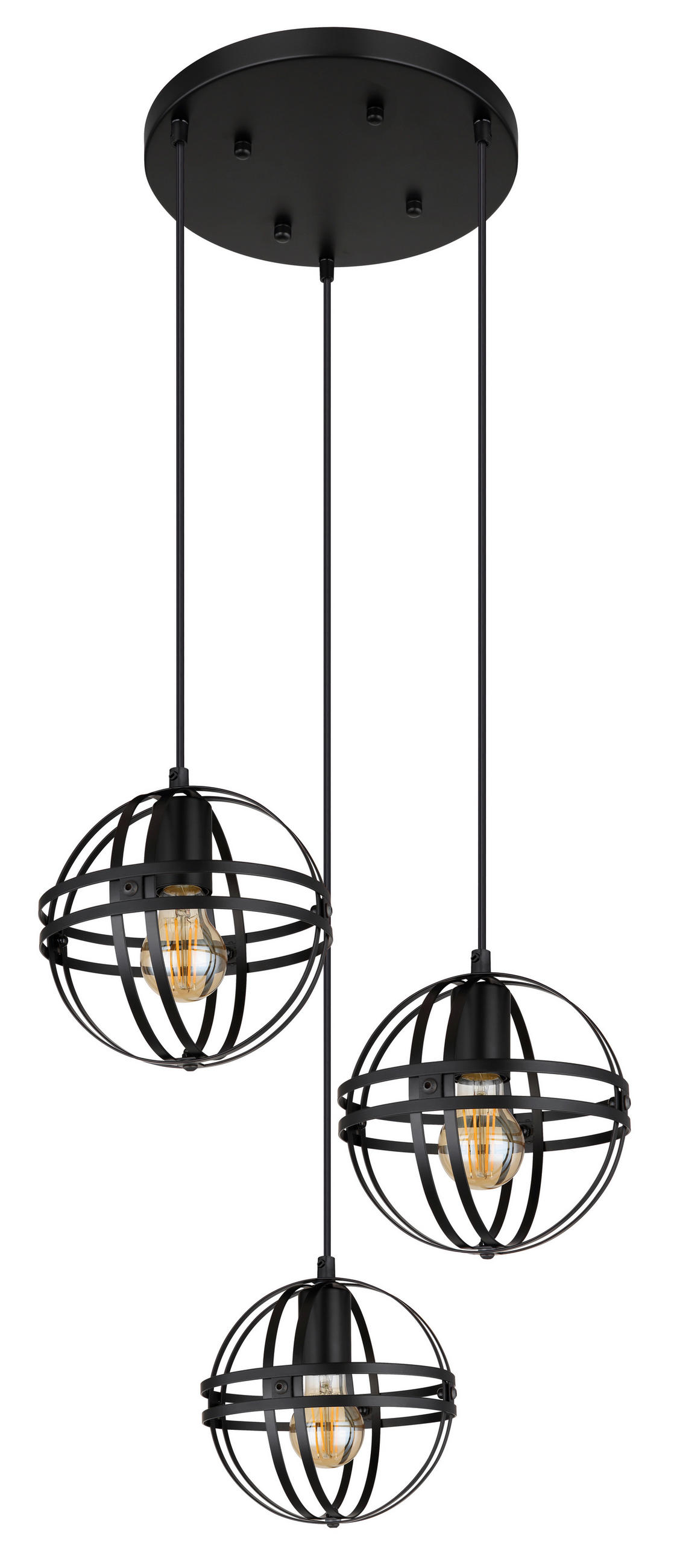 HÄNGELEUCHTE 47/120 cm    - Schwarz, Design, Kunststoff/Metall (47/120cm) - Globo