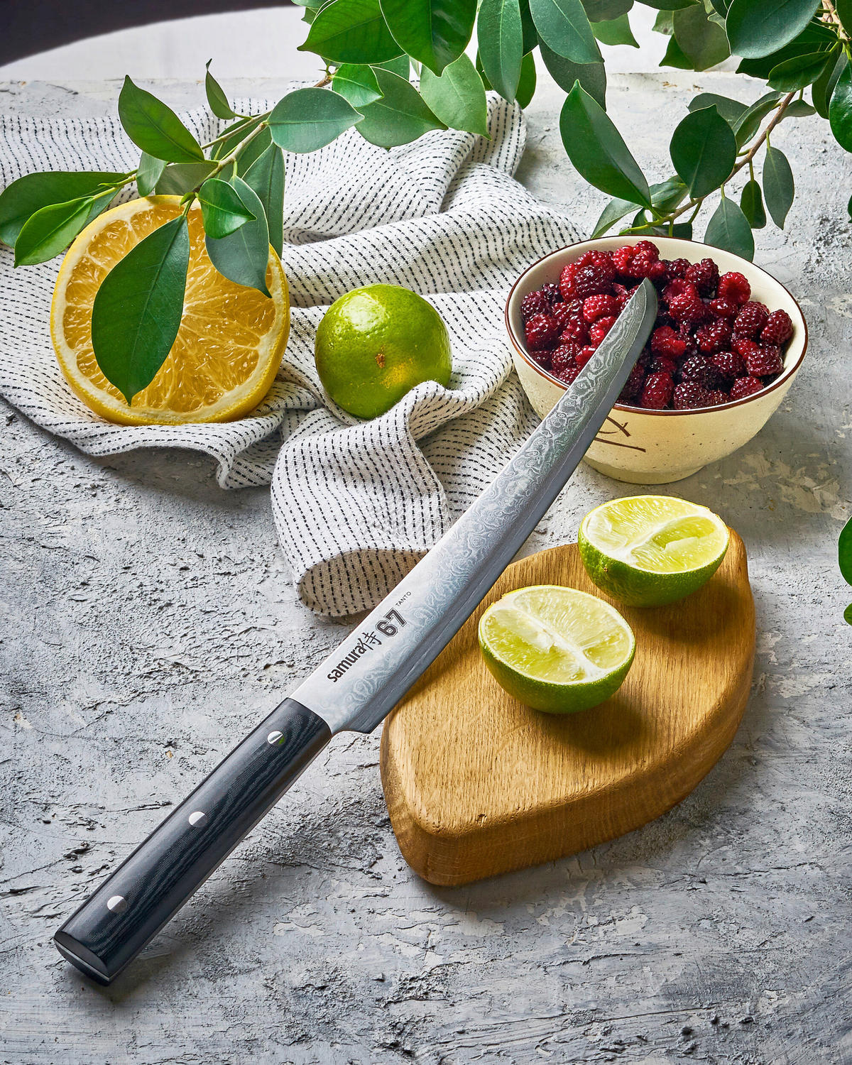 KUHARSKI NOŽ  DAMASCU67 35.8/1.8/4 cm           nerjaveče jeklo - srebrne barve/črna, Basics, kovina/leseni material (35.8/1.8/4cm) - Samura