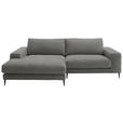ECKSOFA  in Flachgewebe Hellgrau  177/253 cm  - Hellgrau/Schwarz, Design, Textil/Metall (177/253cm) - Dieter Knoll