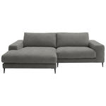 ECKSOFA  in Flachgewebe Hellgrau  177/253 cm  - Hellgrau/Schwarz, Design, Textil/Metall (177/253cm) - Dieter Knoll