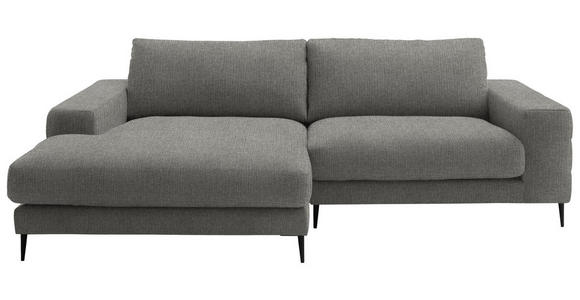 ECKSOFA  in Flachgewebe Hellgrau  177/253 cm  - Hellgrau/Schwarz, Design, Textil/Metall (177/253cm) - Dieter Knoll