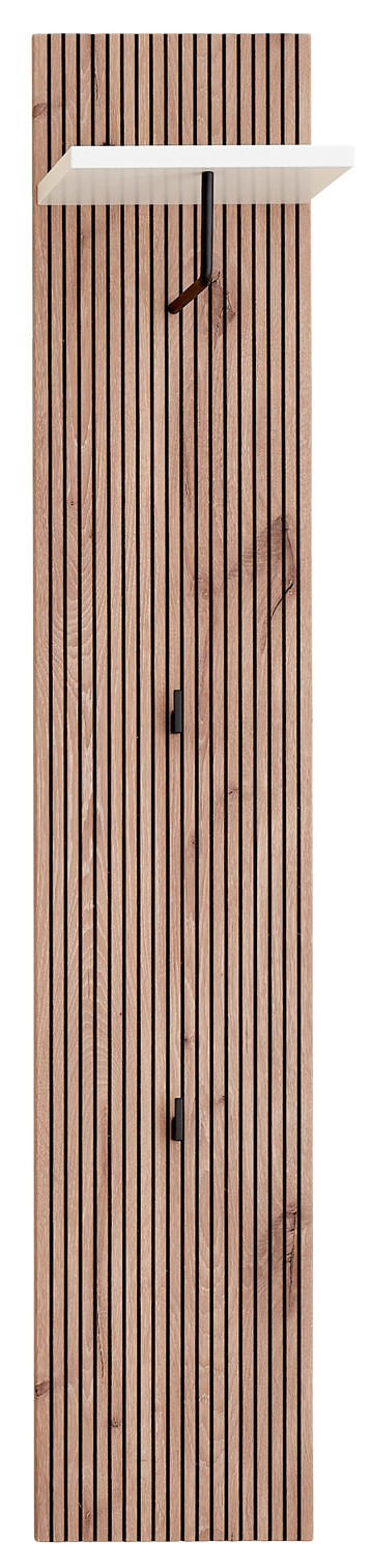 GARDEROBENPANEEL in 30/160/25 cm - Eichefarben/Weiß, Design, Holzwerkstoff (30/160/25cm) - Voleo