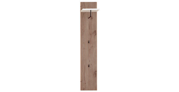 GARDEROBENPANEEL in 30/160/25 cm - Eichefarben/Weiß, Design, Holzwerkstoff (30/160/25cm) - Voleo