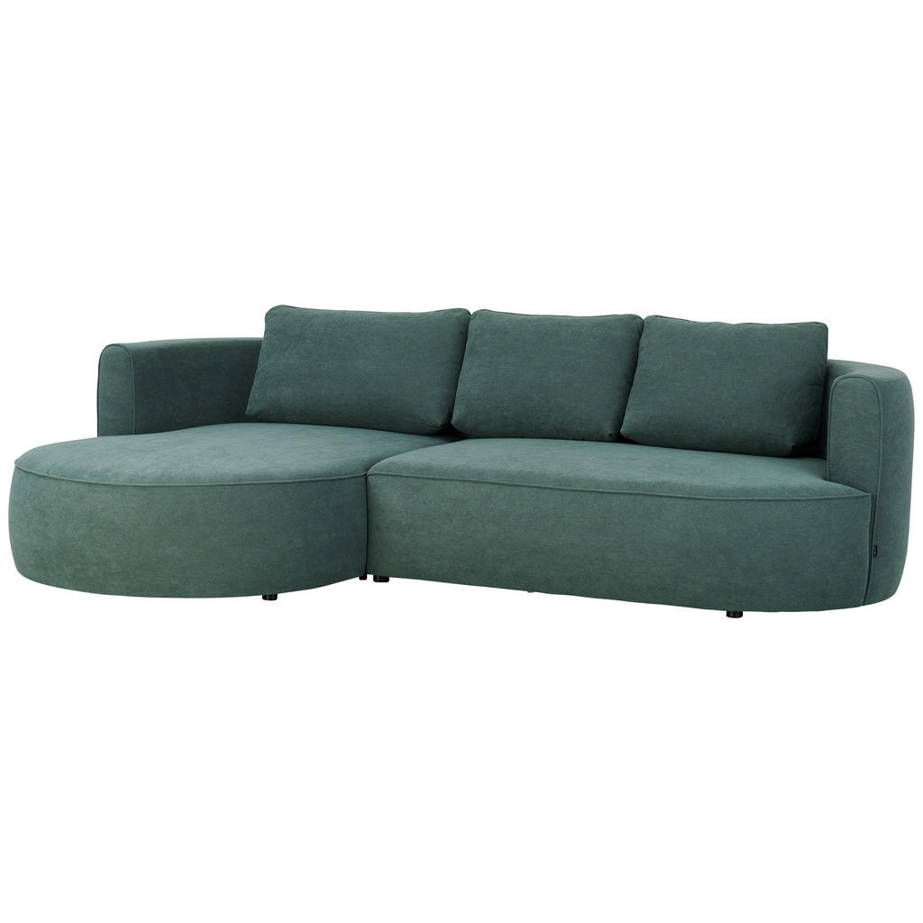Thumbnail - Welnova Ecksofa, Grün, Textil, 3-Sitzer, Füllung: Schaumstoffflocken,Schaumstoffflocken, Ottomane links, L-Form, 284x183...