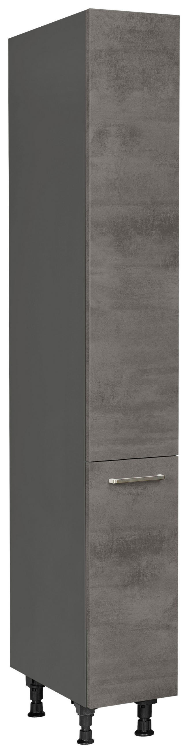 APOTHEKERSCHRANK 30/216,6/58 cm  in Schieferfarben  - Schieferfarben/Edelstahlfarben, MODERN, Holzwerkstoff/Metall (30/216,6/58cm) - Nobilia