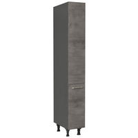 APOTHEKERSCHRANK 30/216,6/58 cm  in Schieferfarben  - Schieferfarben/Edelstahlfarben, MODERN, Holzwerkstoff/Metall (30/216,6/58cm) - Nobilia
