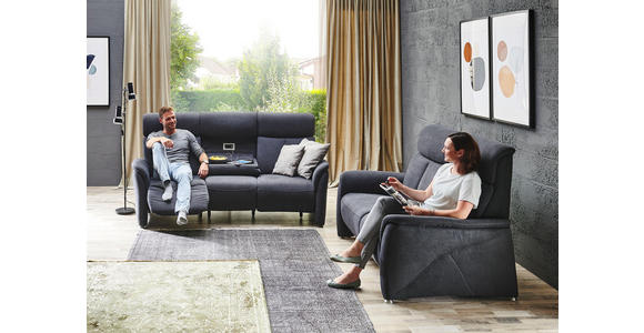 TRAPEZSOFA in Textil Dunkelgrau - Dunkelgrau/Alufarben, KONVENTIONELL, Textil (217/108/106cm) - Cantus
