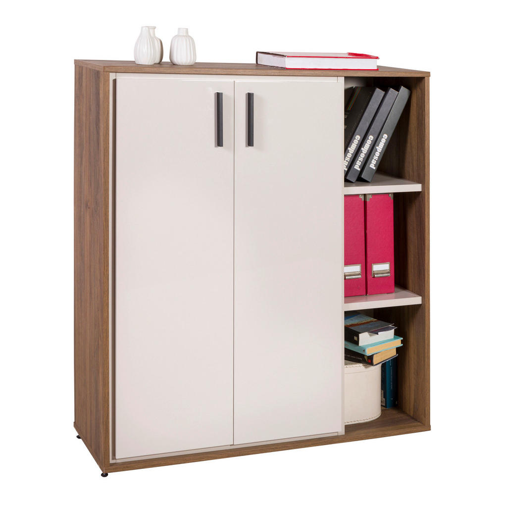 Thumbnail - Stylife Aktenschrank, Nussbaum, Kaschmir, Holzwerkstoff, 4 Fächer, 102.6x112.4x35.3 cm, FSC Mix, Beimöbel erhältlich, Ar...